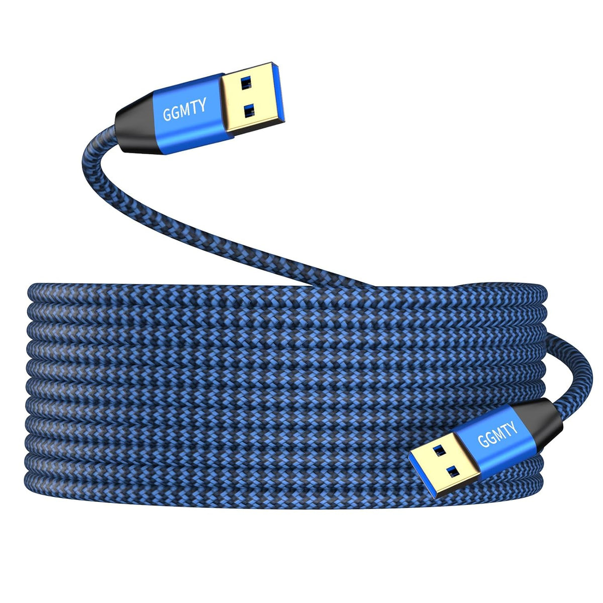 GGMTY 1.5FT, 3.0 3.0 USB to USB Cable Durable Braided USB Male to Male Type A to Type A Cable Data Transfer Compatible