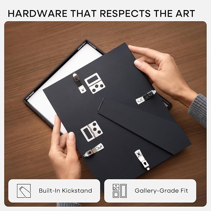 Homeforia 6x8 Picture Frame Black, High End Metal 6 x 8 Black Frames with Mat 5 x 7 for Art, 8x6 Desk Frame Matted to 5x7 inch Photo, 6 by 8 Wall or Tabletop Frames, Tempered Glass, Wall Kit, Set of 3