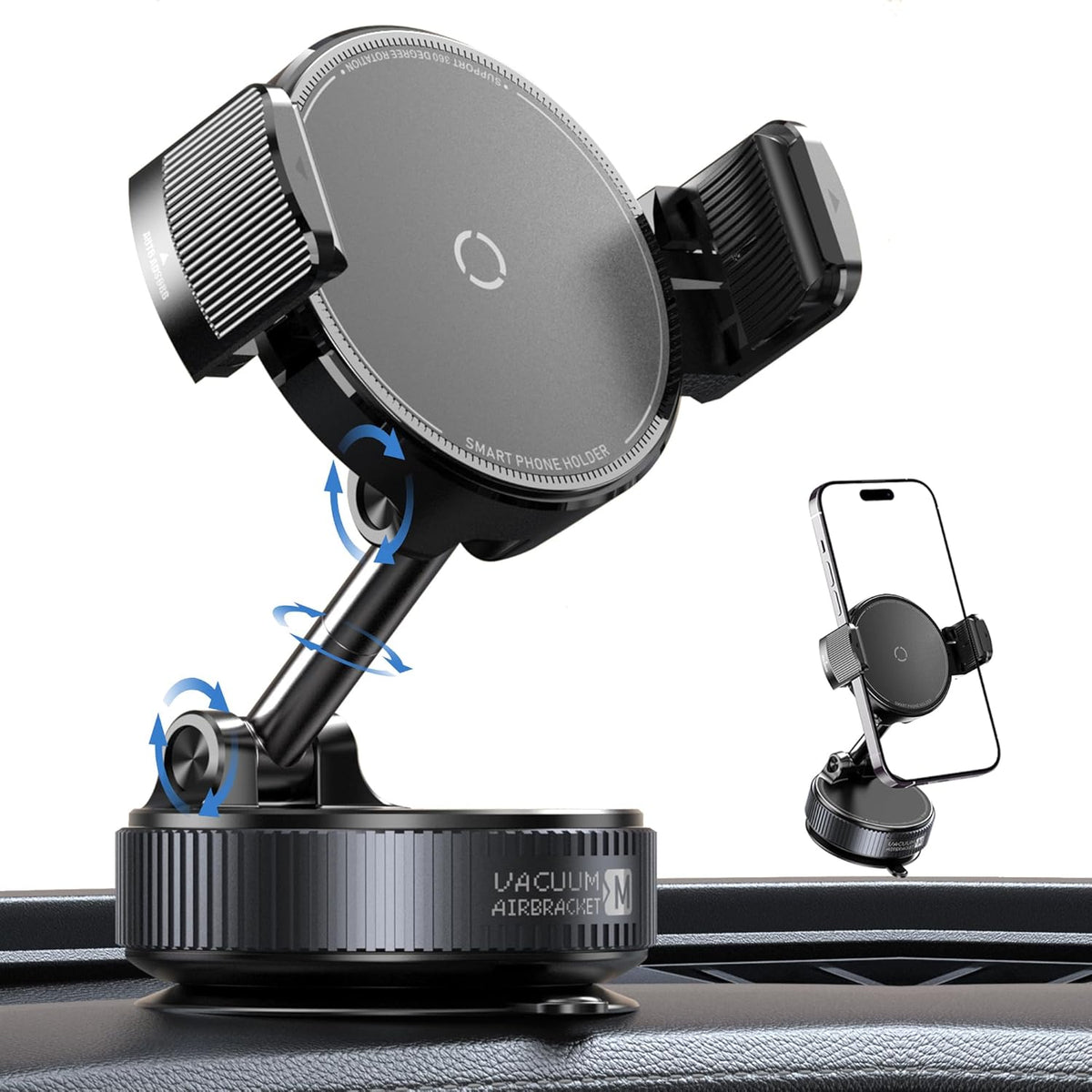 Autaabb 360 Nano Gel Suction Cup Phone Mount - Ultra-Strong Universal Car Dashboard Cell Phone Holder, Hands-Free