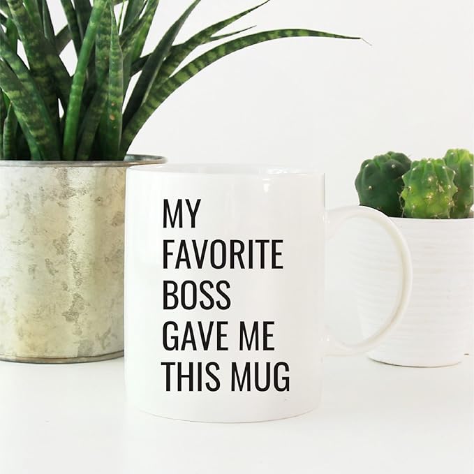 Andaz Press 11oz. Funny Coffee Mug Gag Gift, My Favorite Boss Gave Me This Mug, 1-Pack, Employee Birthday Christmas Sarcastic Humor Gift Ideas