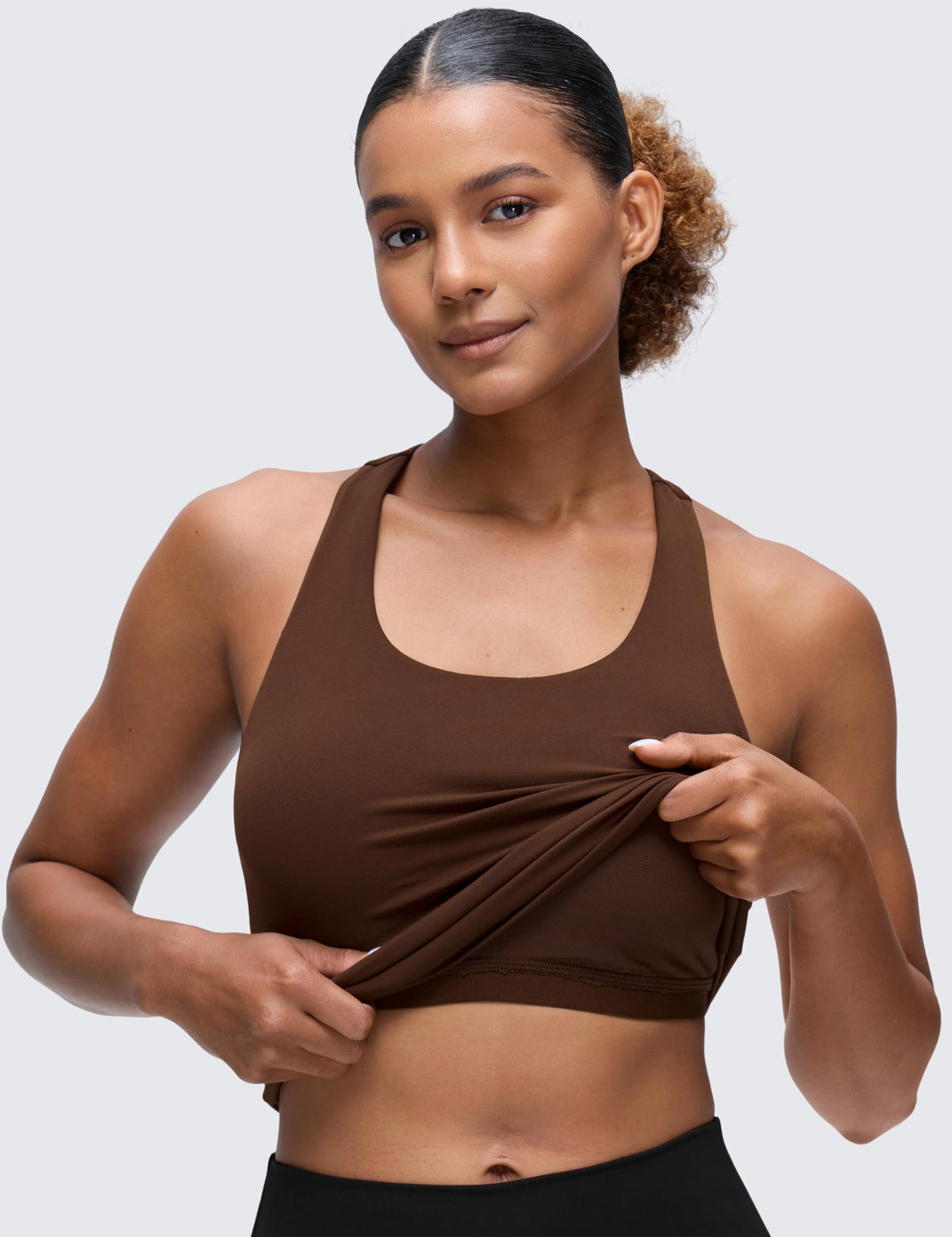CRZ YOGA Butterluxe Racerback Tank Tops Lava Brown Medium