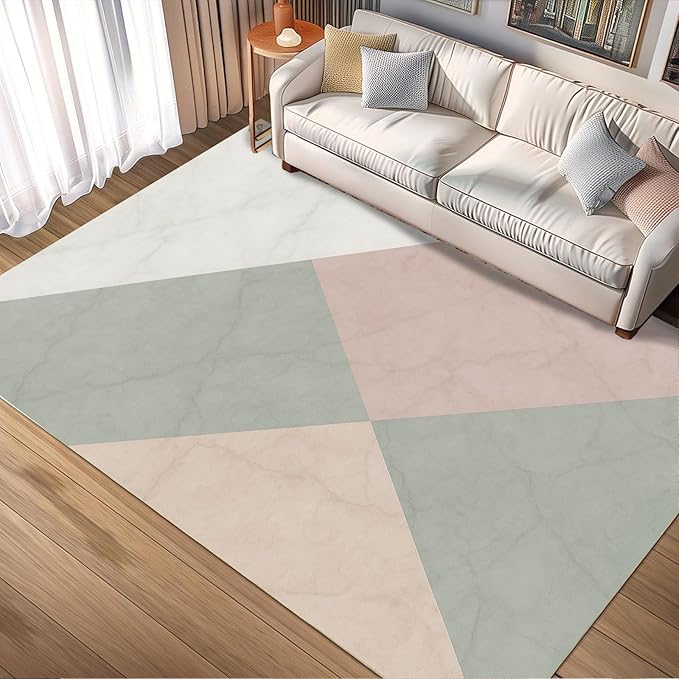 Modern Marble Rug - 3x6 Runner Rug, Minimalist MarbleAbstract Luxury Bedside Rugs, Washable & Non Slip Carpet Home Decor