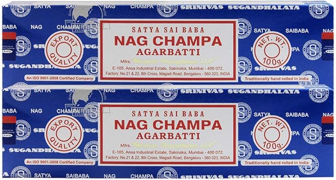 TRUMIRI Incense Stick Holder Bundle with Satya Sai Baba Nagchampa 100g Incense Sticks - Pack of 2 (Approx 200 Sticks)