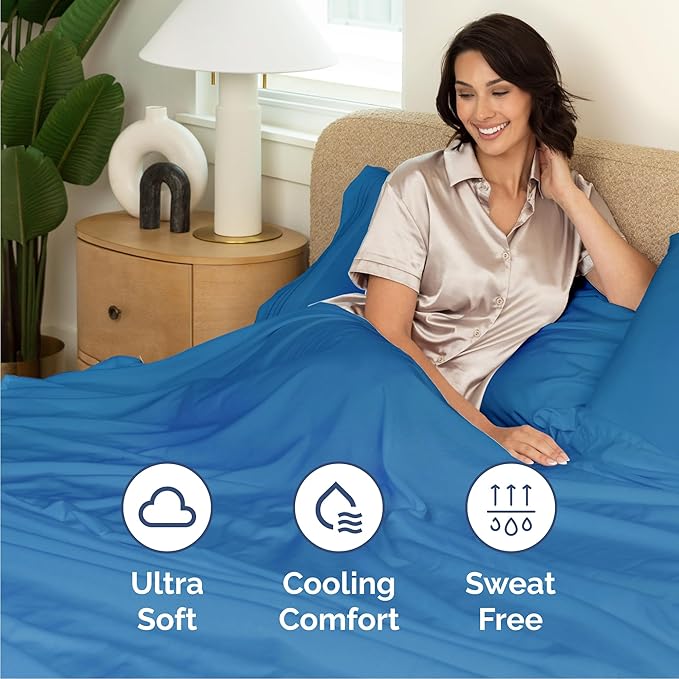 Cal King Size 4 Piece Sheet Set - Comfy Breathable & Cooling Bed Sheets Set - Hotel Luxury Bedding for Women, Men, Kids, Teens, Boys & Girls - Deep Pockets, Soft, Wrinkle Free - Oeko-Tex - Royal Blue