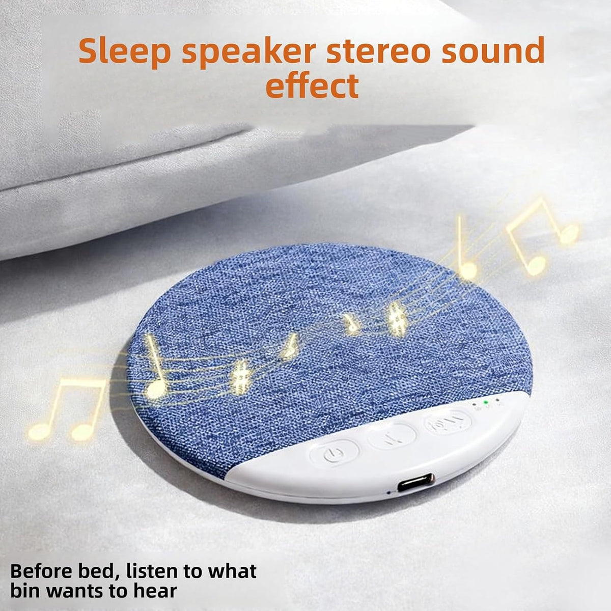 VBESTLIFE Pillow Speakers for Sleeping, Bluetooth Pillow Speaker with White Noise and Timer, Wireless Sleep Aid