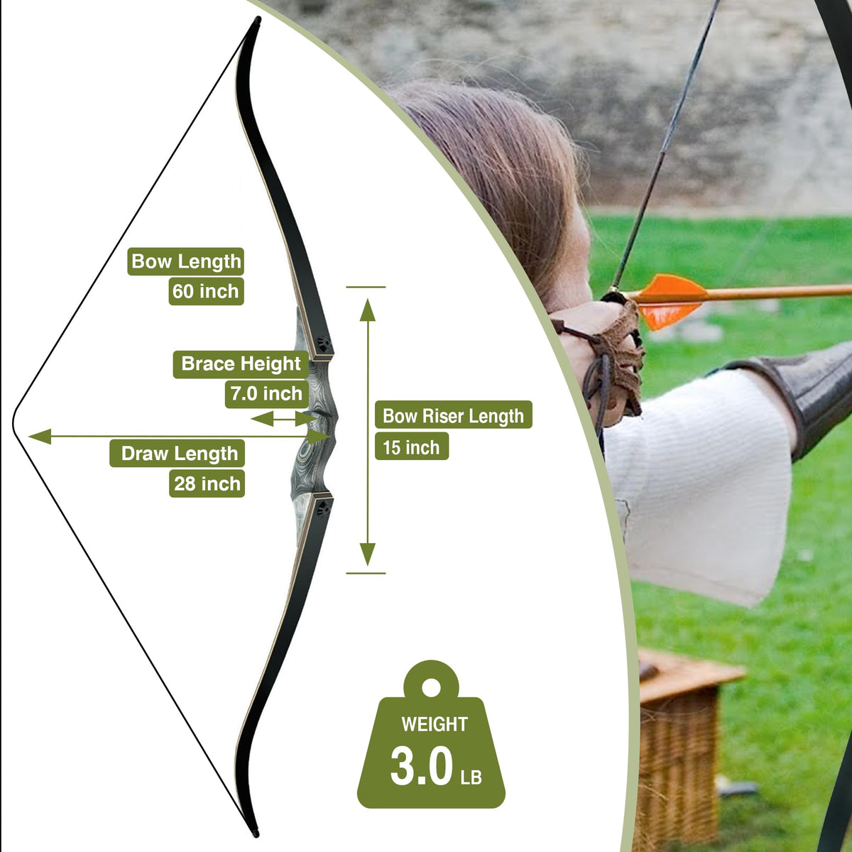 Black Hunter Takedown Recurve Bow 35lbs & Black Hunter Original Takedown Recurve Bow Limbs Replacement 30lbs, Right Hand