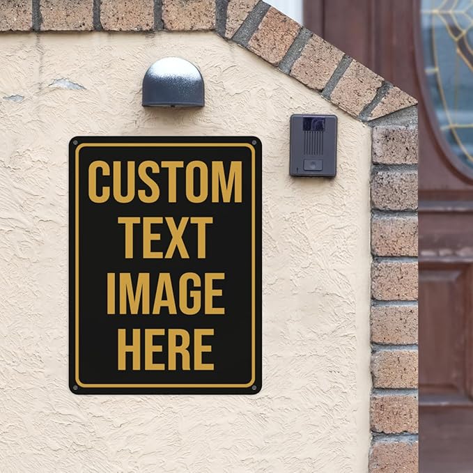 Custom Signs,Custom Sign, Metal Sign Customized Sign Personalized Metal Signs Make Your Own Sign With Text Logo Image For Office Business Workplace Home Bar Indoor Outdoor Use 12"x8"