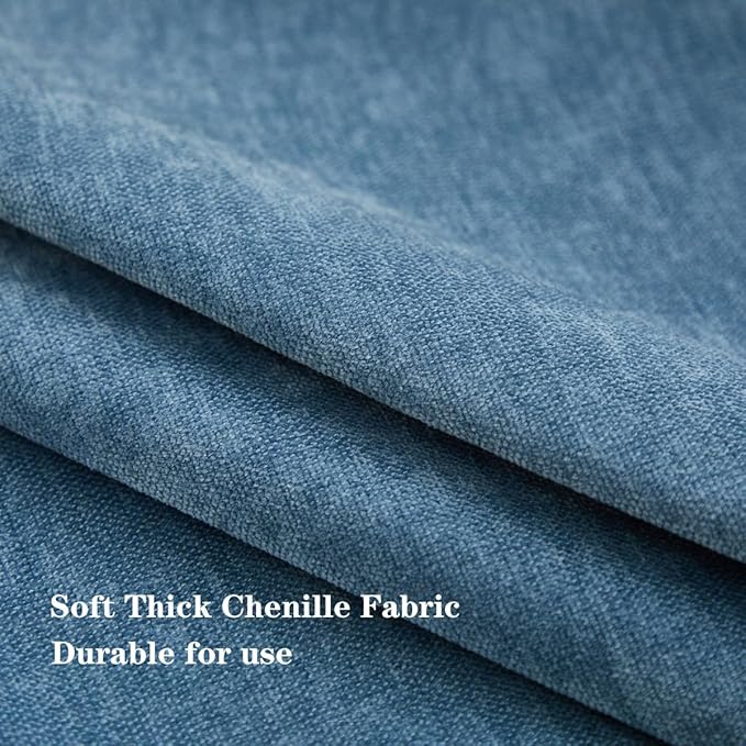 Sunday Praise Set of 2 Soft Chenille Cozy Throw Pillow Covers 20x20 Inch Solid Decorative Cushion Cases Farmhouse Accent Square Pillow Case for Couch Sofa Chair Bed Living Room Home Decor,Dusty Blue