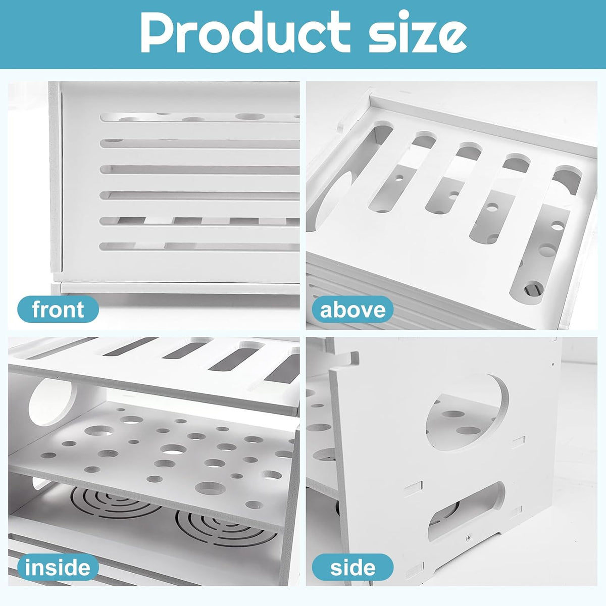 Wensdr Upgrade Router Shelf Storage, Networking Router Stand, Freestand & Wall Mounted Router Storage Box, Modem Cable