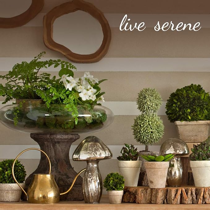 Serene Spaces Living Free-Form Glazed Ceramic Bud Vase, Set of 4- Centerpiece for Vintage Weddings, Events, Measures 5.5" Tall and 2.75" Diameter