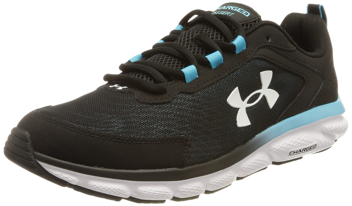 Under Armour Men's Charged Assert 9DISC, (009) Black/Blue Surf/White, 10.5, US
