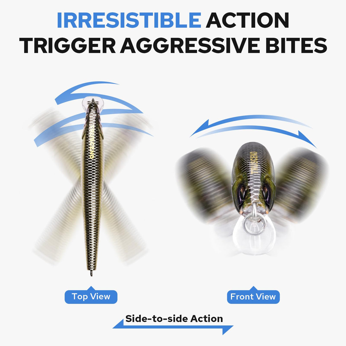 TRUSCEND Suspending Jerkbait Fishing Lures, Precision-Engineered Minnow with Sound, Flash & Irresistible Action, Cast Farther, Glow Brighter and Rattle Louder Jerkbaits for Bass Walleye Pike Catfish