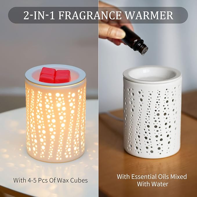 PALANCHY Wax Melt Warmer with Timer Electric Candle Wax Warmer Ceramic Oil Burner with 2/4/8 Hr Timer Settings Fragrance Wax Melter for Scented Home Aromatherapy