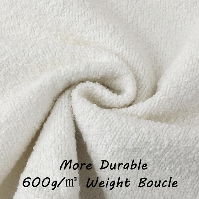 FUTEI Christmas Pack of 2 White Decorative Throw Pillow Covers 26x26 Inch Soft Cozy Solid Boucle Textured Euro Pillow Shams,Modern Home Decor for Couch Bed Living Room