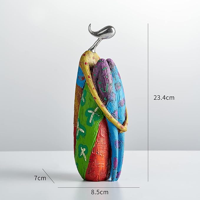 Octdays Art Female Sculpture Figurines, Abstract Woman Statue for Home Decor, Colorful Decorations for Living Room Shelf Office Cabinet Accents- A