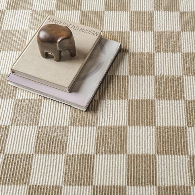 Revival Rugs Gambit 3'x5' Machine Washable Area Rug for Kitchen Bedroom - 100% Recycled Oeko-TEX Certified, Medium Pile, Camel, Beige