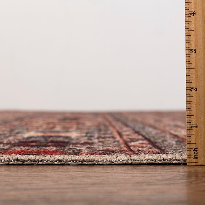 Keen Home Design 10x14 Rug - Machine Washable Area Rug with Non-Slip Backing, Ideal for Living Room, Dining Room, Bedroom - Vintage, Easy Clean, Durable, Low Pile Rug - (9'7" x 14')