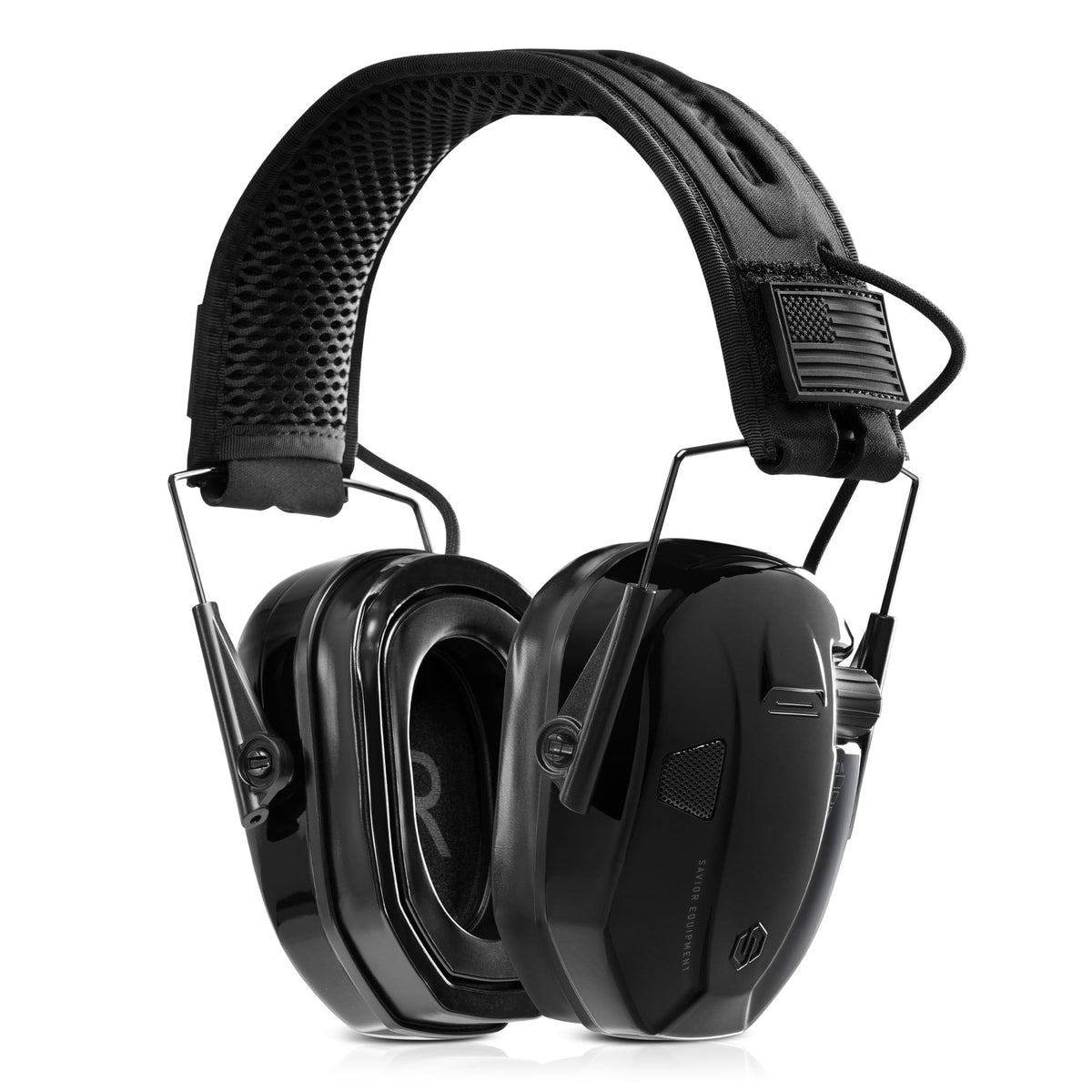 Savior Equipment Apollo Electronic Earmuffs For Shooting w/Gel Ear Pads, 24dB NRR, Noise Cancelling Ear Protection Headset (Black Chrome, 1-Pack)