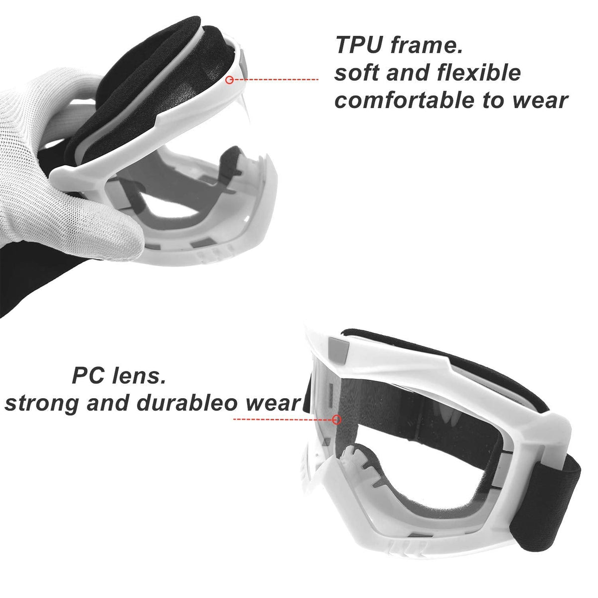 LJDJ Motorcycle Goggles with Removable Face Mask - Dirt Bike ATV Motocross Eyewear Anti-UV Adjustable MX Riding Offroad Cycling Motorbike Protective Glasses Racing Combat Tactical Military Goggles