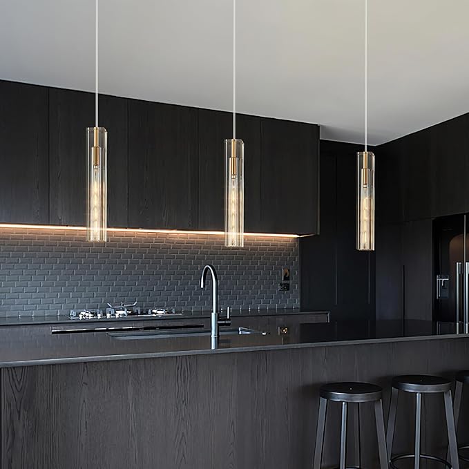 Modern Crystal Ceiling Kitchen Light Fixtures Pendant Lights Mini Pendant Light Pendant Lighting for Kitchen Island Bedroom Living Room Hallway Dining Room (2 Pack)