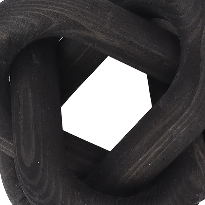 Pongnas Decorative Wood Chain Links for Home Dcor - Rustic Links for Living Room, Coffee Shop & More in Elegant (Black)
