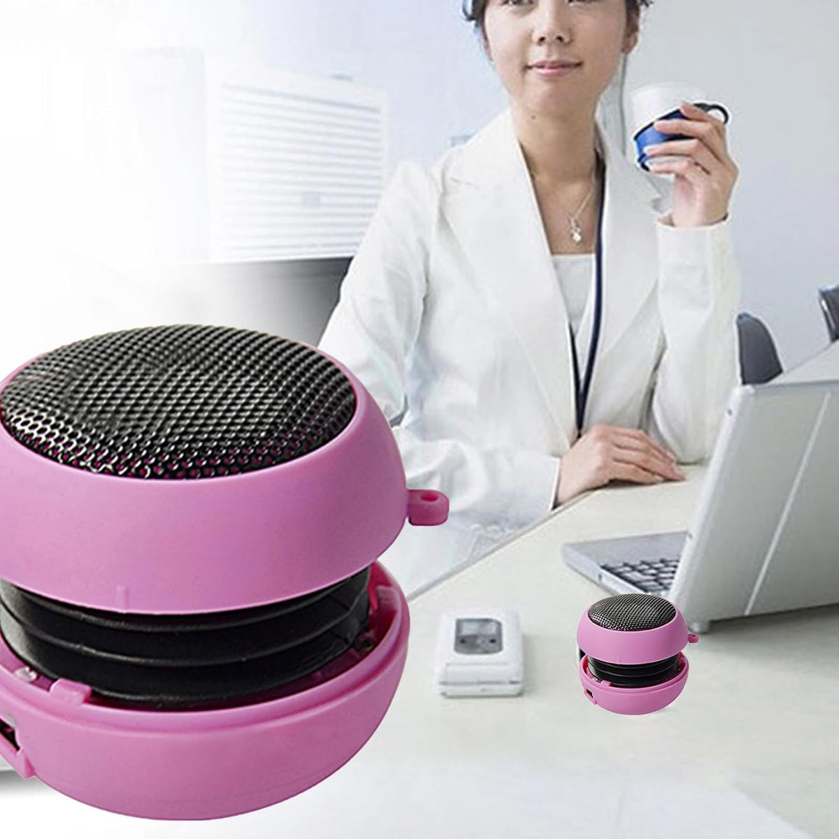 YOXIER Mini Portable Hamburger Speaker in Blue Fun and Functional
