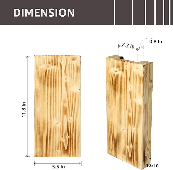 Wood Wall Planter Set of 2, Wood Wall Pocket for Greenery and Dried Flowers, Indoor Wood Hanging Vase, Modern Farmhouse Wall Decor for Living Room Bedroom Office Eucalyptus Stems Decorations (Retro)