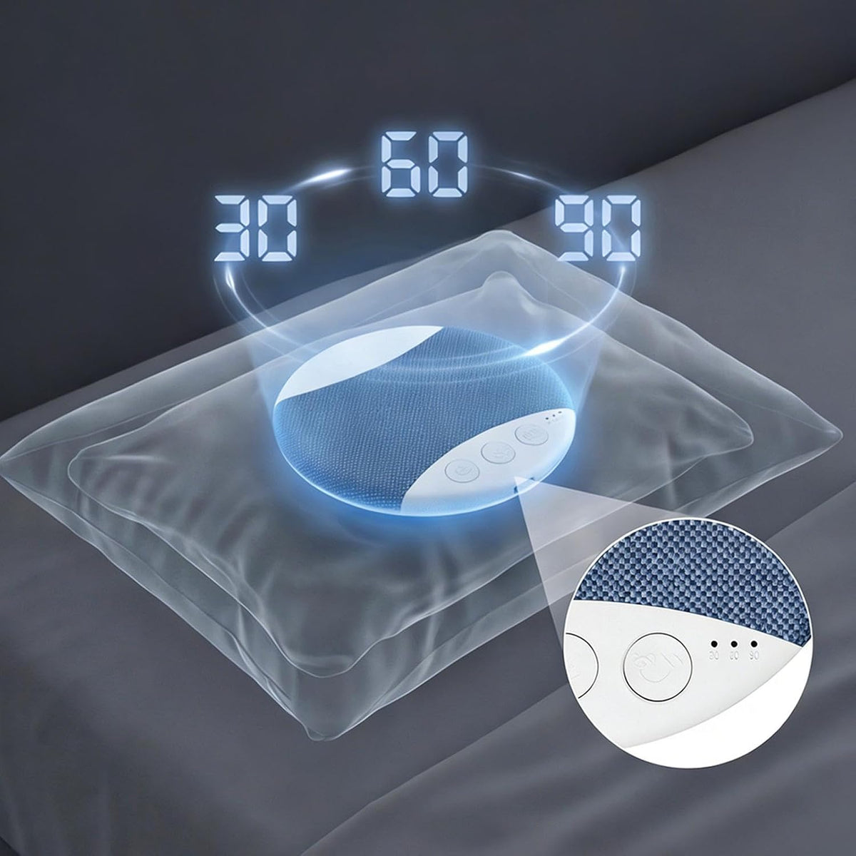 Generic Pillow Speaker | Wireless Sound Machine - Thin Speaker with White Noise | for Home Bedroom Dorm Hotel Work