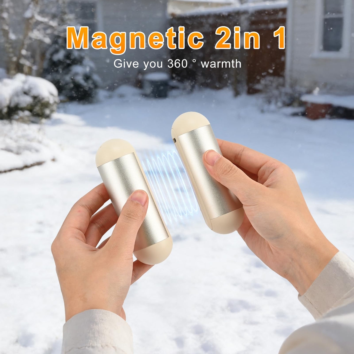 AI Hand Warmers Rechargeable 2 Pack Magnetic Electric Handwarmer 6 Hrs Warmth 3 Levels Heat Up to 140℉ Electric Hand Warmers Fast Heating Fits in Gloves/Pocket Gifts for Women & Men White