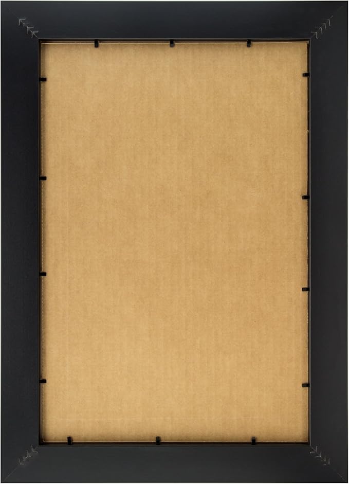 Craig Frames 22x22 Picture Frame - Black Contemporary Style 1WB3BK, 1 inch Wood Composite Moulding, Smooth Wrap Finish, Acrylic, White Collage Mat with 25 Openings - Wall Display for 4x4 Photos