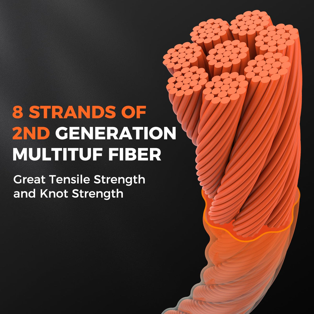 KastKing Destron Braided Fishing Line, Orange, 8 Stands, 15LB, 300Yds