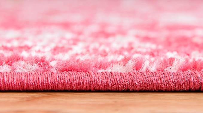Rugs.com Arlington Collection Rug – 8 Ft Octagon Pink Medium-Pile Rug Perfect for Living Rooms, Kitchens, Entryways
