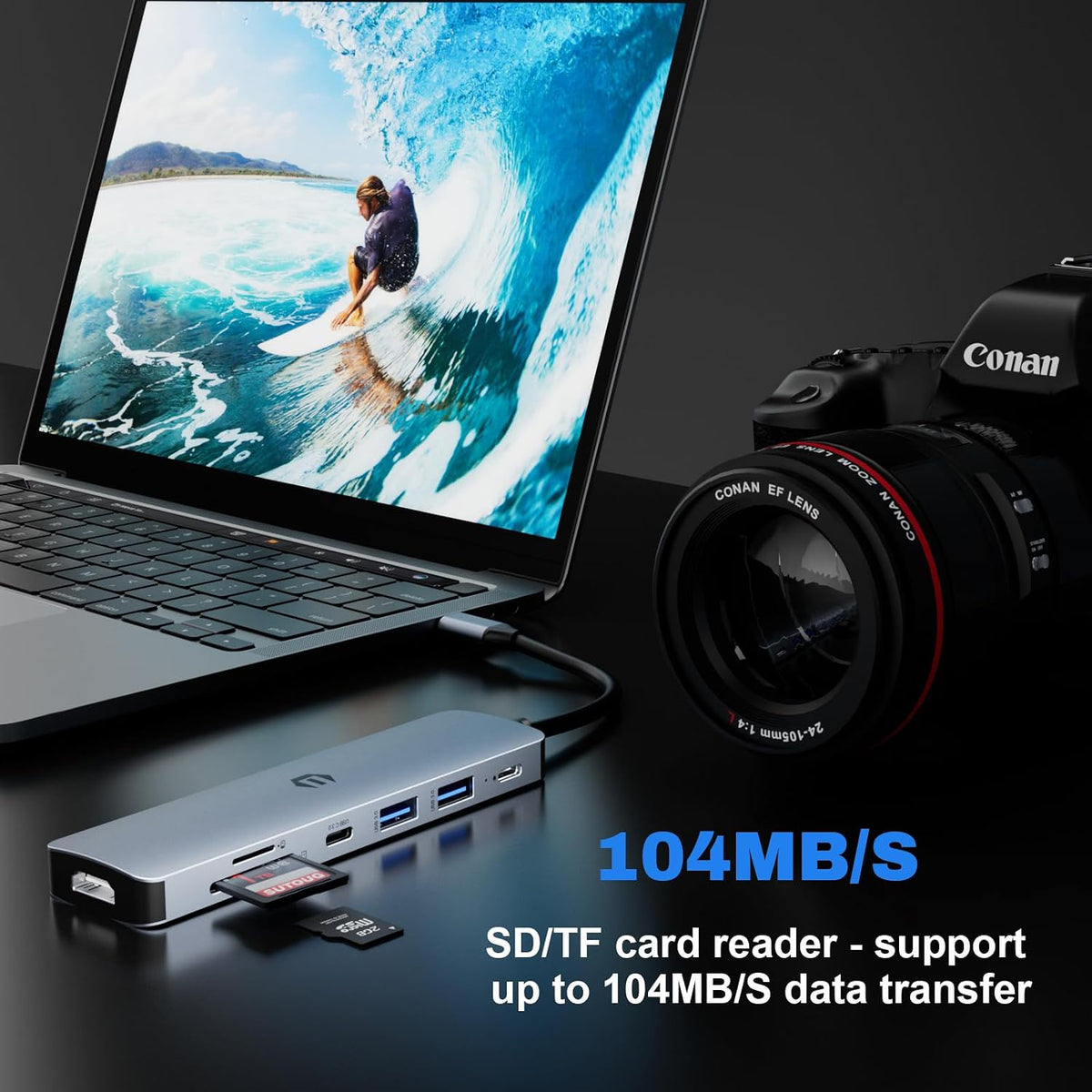 TOTU 100W 2 3.0, 3.0, USB C Hub, USB C Docking Station, Docking Station with Multiport Adapter HDMI, USB C Hub, PD, USB
