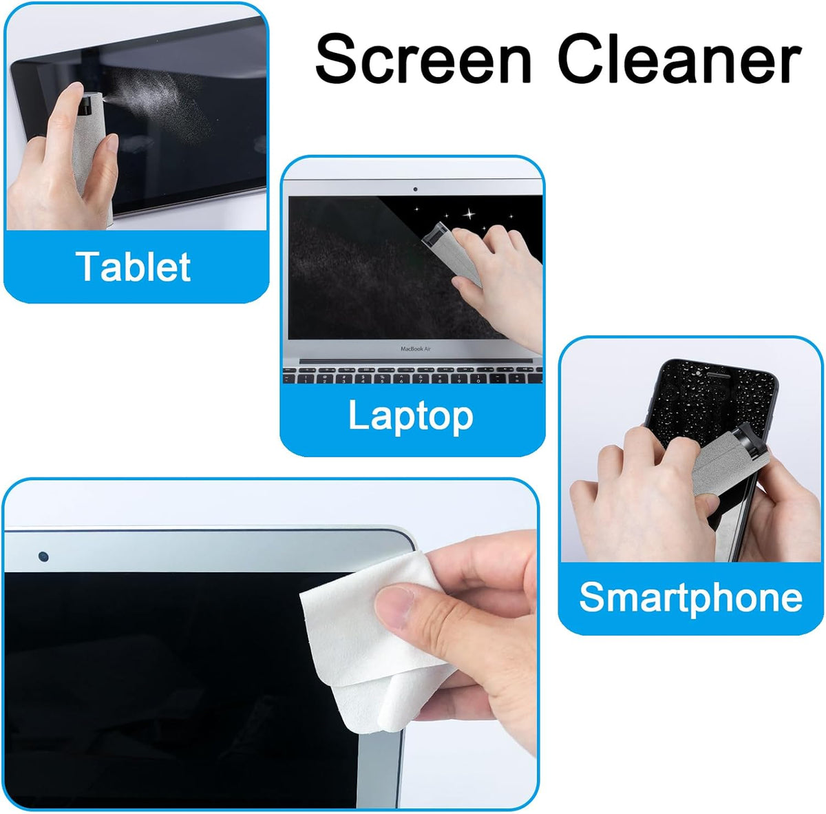 walrfid Screen Cleaner Touchscreen Mist Spray, Cleaning Kit for Electronic Smart Phone TV, Laptop, Tablet, PC, Computer