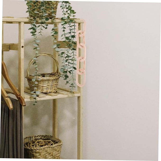 POPETPOP Wood Chain Link Decor Minimalist for Living Office and Shelf Decoration Rustic Wood Home Accent Long Versatile Natural Texture Decor