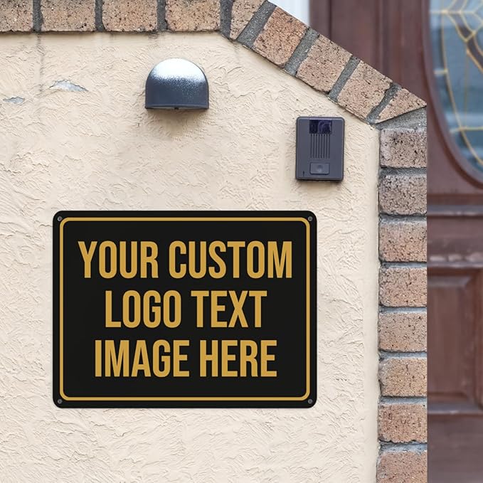 Custom Signs Outdoor Metal Sign Customized Sign - Custom Personalized Metal Signs Make Your Own Sign Add Text Photo Logo For Office Business Workplace Home Bar Indoor Outdoor Use 8"x12"