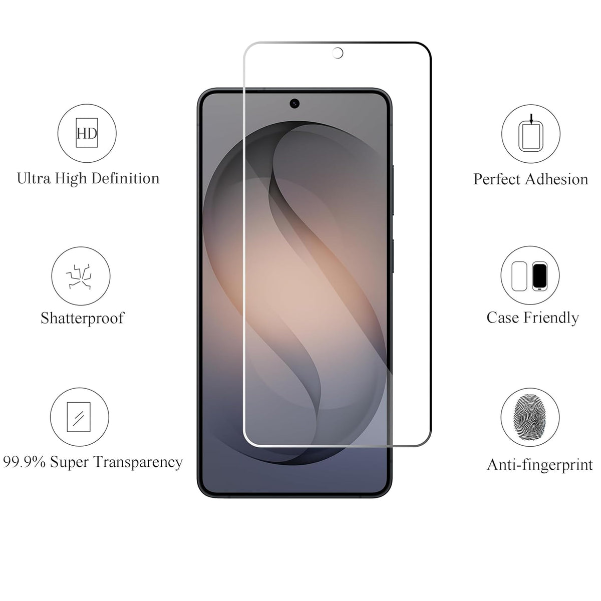 Ailun Glass Screen Protector for Galaxy S26 Ultra [6.9 Inch] 3Pack + 2Pack Camera Lens Tempered Glass Fingerprint Unlock 0.25mm Ultra Clear Anti-Scratch Case Friendly [Not For S26/S26 Plus]