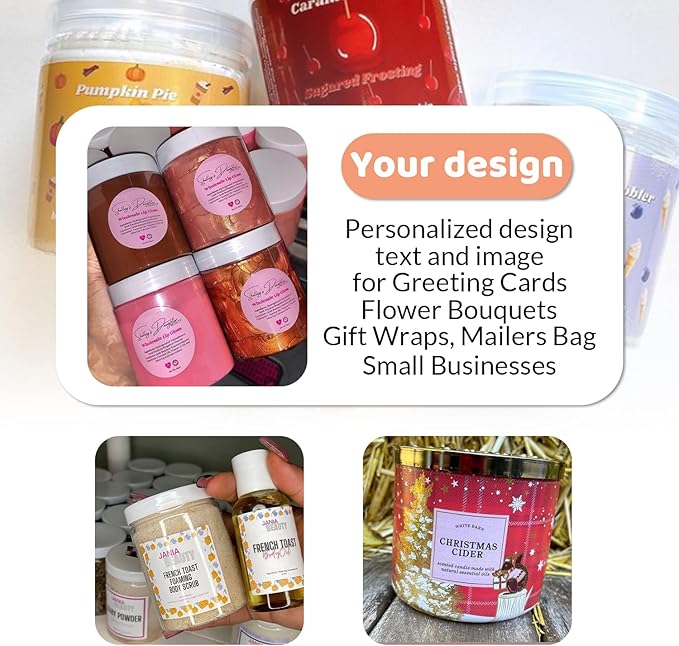 Custom Personalized Labels, Customized Stickers With Any Image Logo and Text for Business, Thank You Labels (Oval, 5X3 Inch)