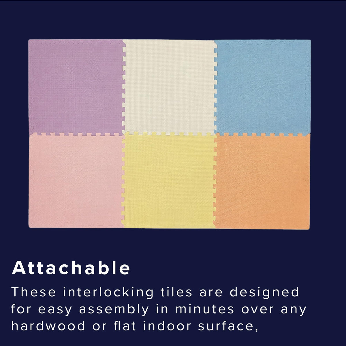 We Sell Mats 3/8" Thick Multipurpose EVA Foam Exercise Floor Mat, Interlocking Tiles, Anti-Fatigue for Home or Gym, 24 in x 24 in, 12 Tiles, Pastel