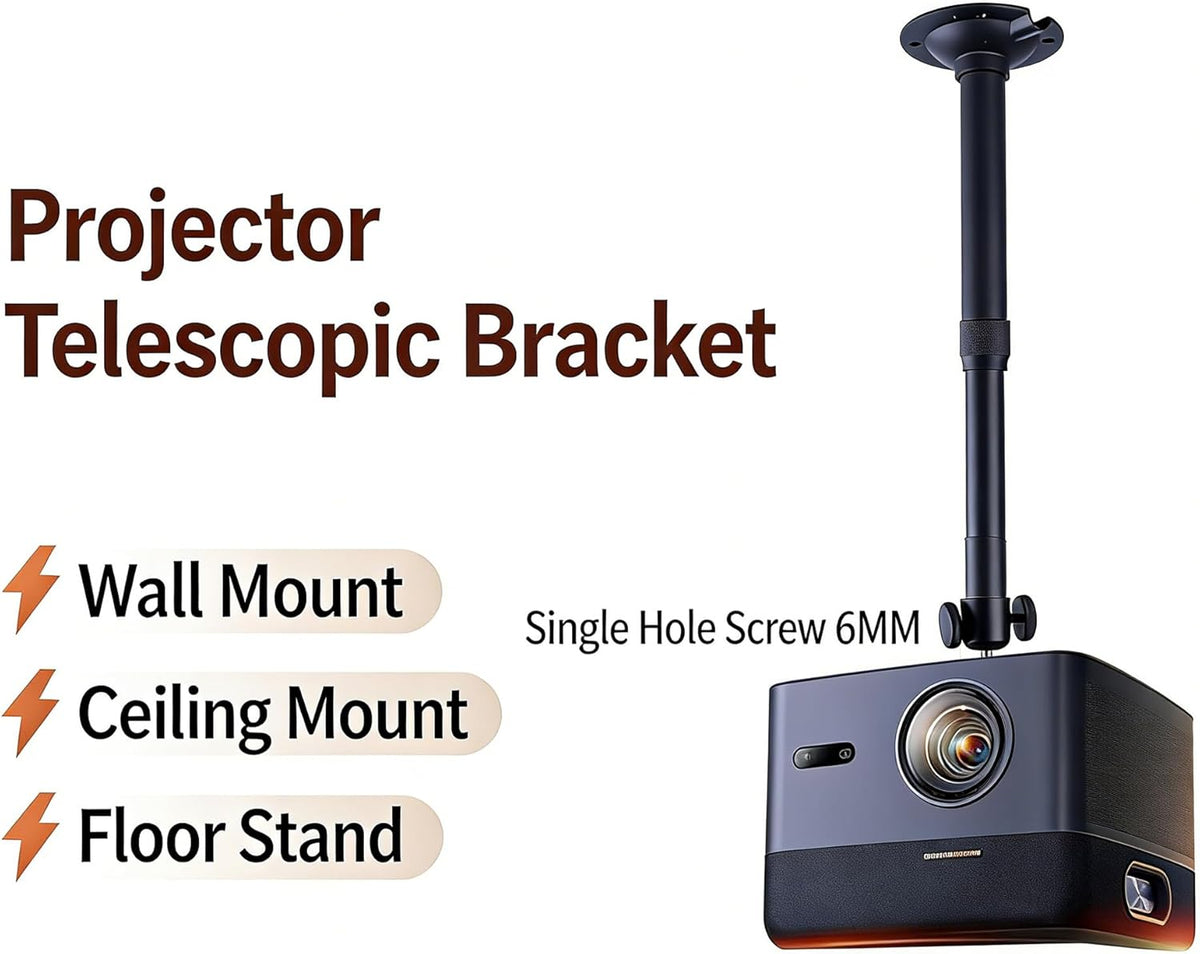 WINRIOO 14-24 in,4-Hole Universal Projector Ceiling Mount Adjustable Length & Single-Hole Compatible Bracket for Home
