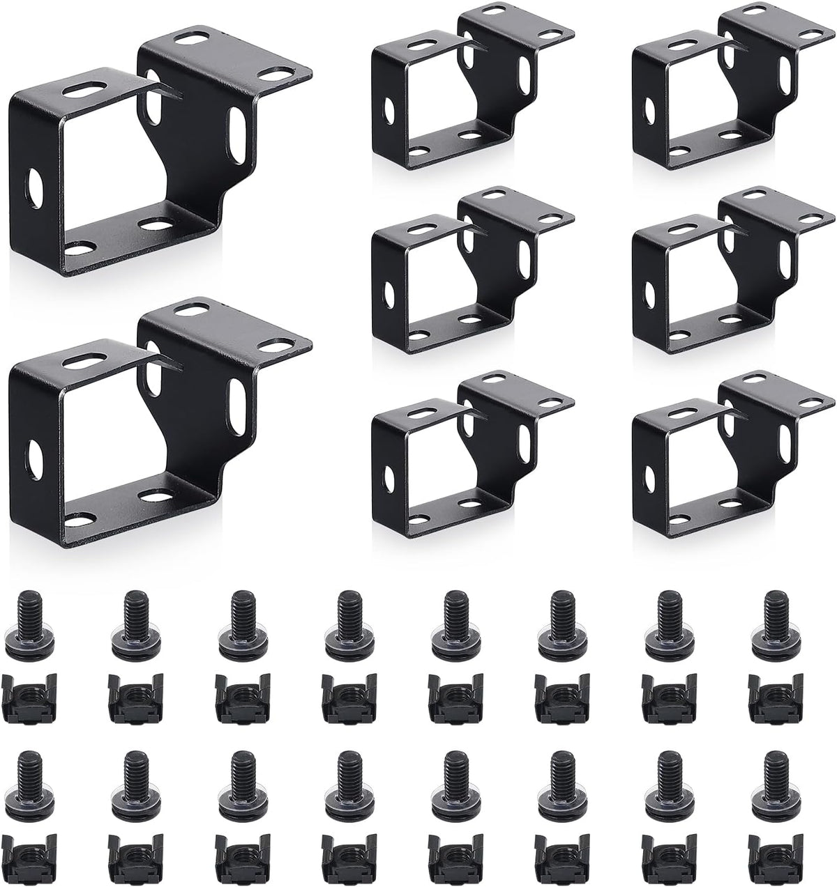 WikrOck 8 Pack Set Metallic Cable Manager D-Ring Hooks For Network Server Rack Cabinet, Cable Wire Management Bracket