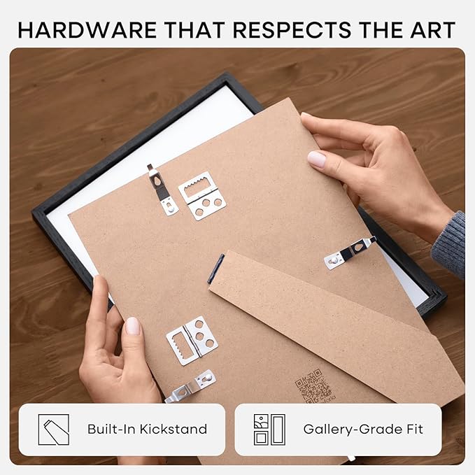 Homeforia 8x8 Picture Frame Black Wood, High-End Oak 8 x 8 Square Frames with Mat 6 by 6 inch Photo, 8x8 Wooden Frame Matted to 6x6 Art, 8by8 Wall or Tabletop Frame, Tempered Glass, Wall Kit, Set of 3