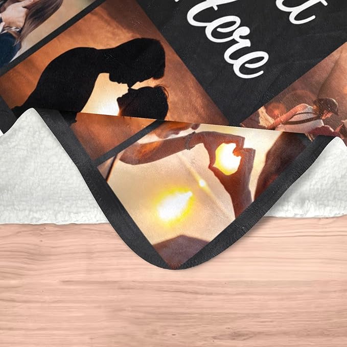 Custom Blanket with Photos Personalized Blankets Customized Blankets and Thows Customizable Blanket Picture Blankets Customize for Valentines Day Gifts Birthday for Her Him Girlfriend Boyfriend Wife