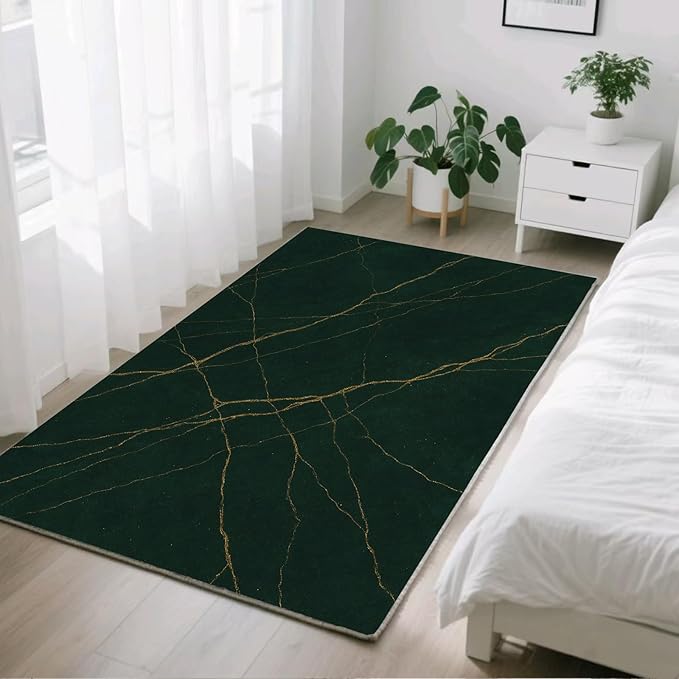 Luxury Marble Rug - 5x8 Area Rug, Abstract Marble Rugs, Modern Art Outdoor Rugs, Washable & Non Slip Carpet Home Decor