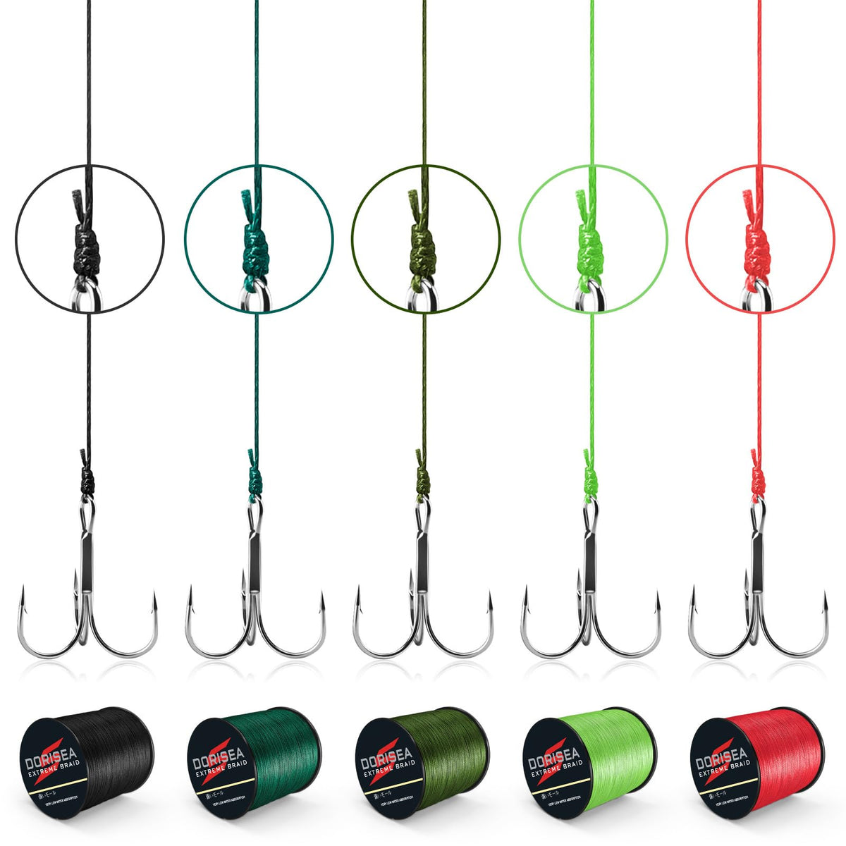 Dorisea Extreme Braid 100% Pe Black Braided Fishing Line 109Yards-2187Yards 6-550Lb Test Fishing Wire Fishing String Incredible Superline Zero Stretch (500m/546Yards 8lb/0.12mm)