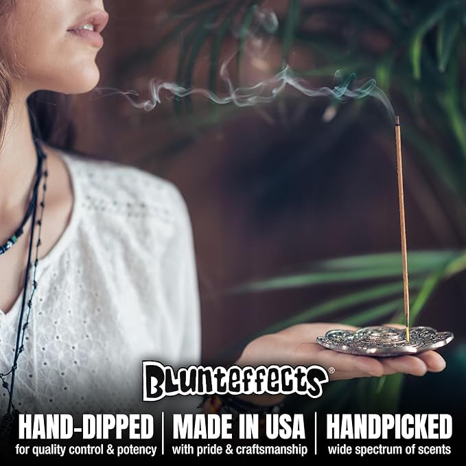Blunteffects Hand-Dipped Incense Sticks - Premium 144-Pack Variety Set, 12 Different Scents, 11" Long, USA-Made Aromatherapy with Long Burn Time (12 Pack, 144 Total Sticks)