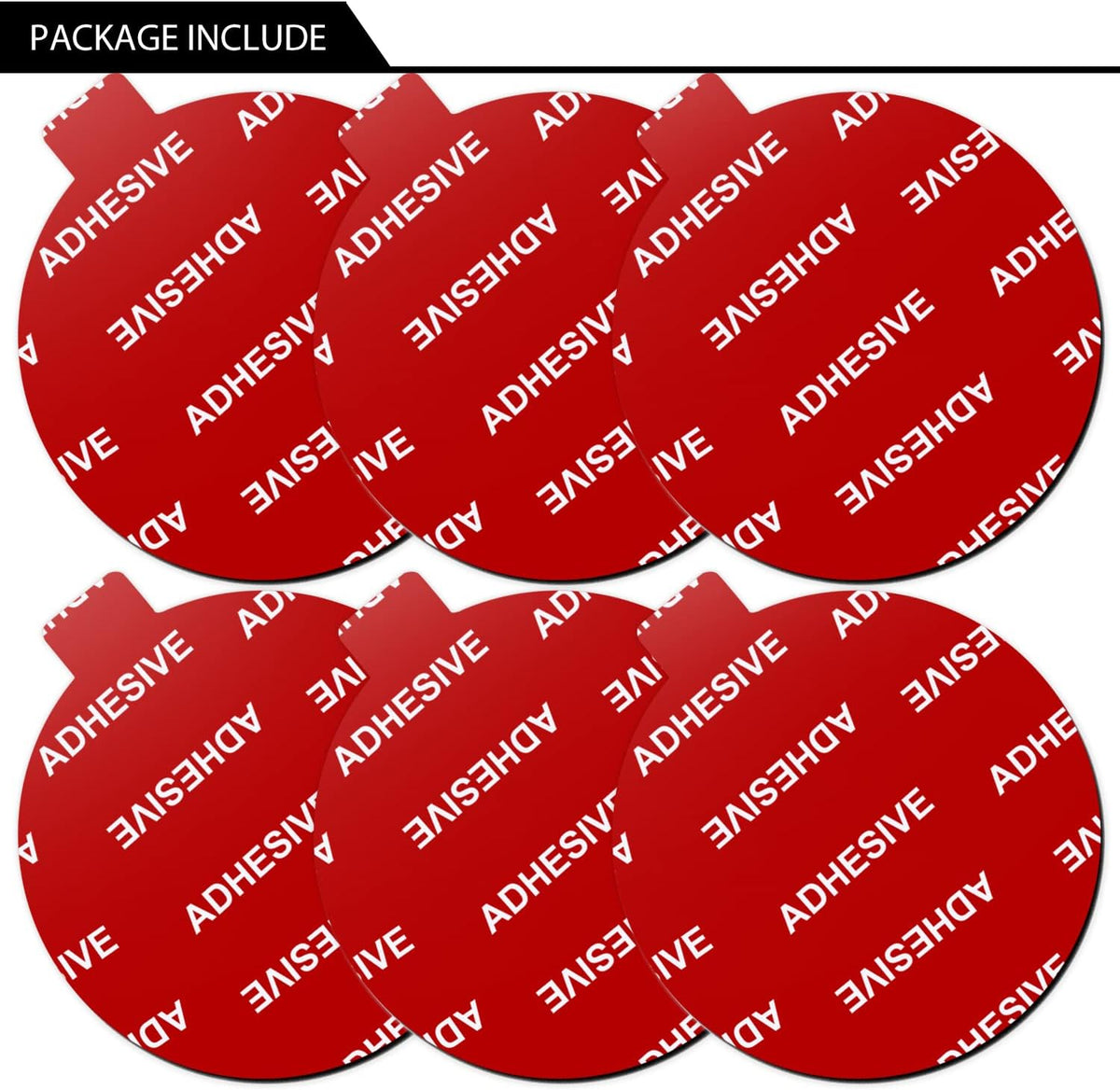 AZXYI 6 80mm(3.15 inches) PCS Windshield Mount Adhesives for Suction Cup Mount, Circle Double-Sided Sticker Pads