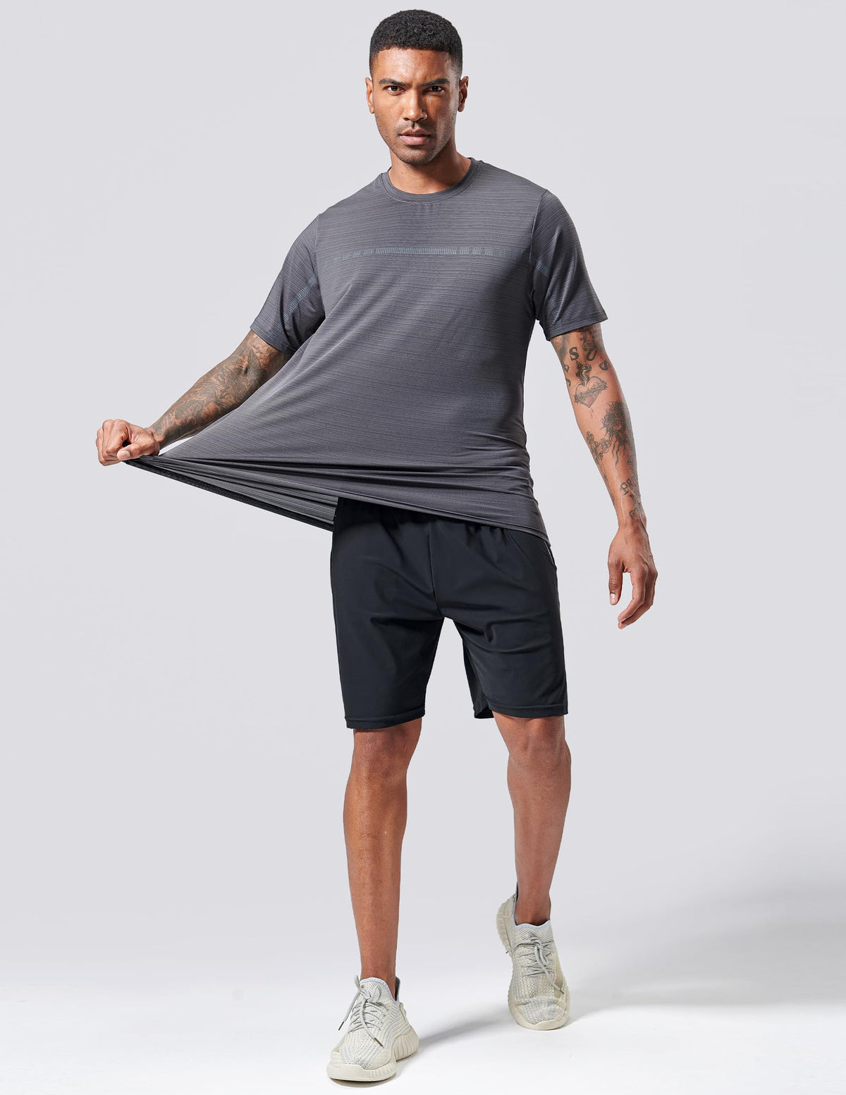 5 Pack Men’s Active Quick Dry Crew Neck T Shirts | Athletic Running Gym Workout Short Sleeve Tee Tops Bulk (Set 12, Small)