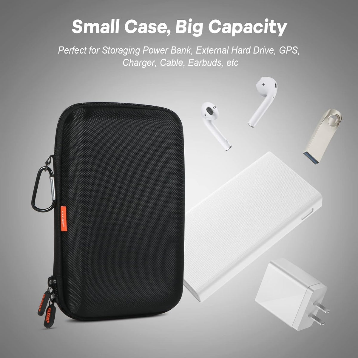 GLCON Shockproof Hard Shell Carrying Case for GPS, External Hard Drive, Power Bank, Charger, Cable, Heart Monitor, Cell