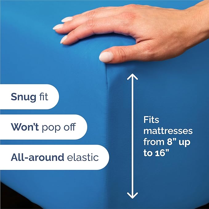 Split King Size 5 Piece Sheet Set - Comfy Breathable & Cooling Bed Sheets Set - Hotel Luxury Bedding for Women, Men, Kids, Teens, Boys & Girls - Deep Pockets and Wrinkle Free - Oeko-Tex - Royal Blue